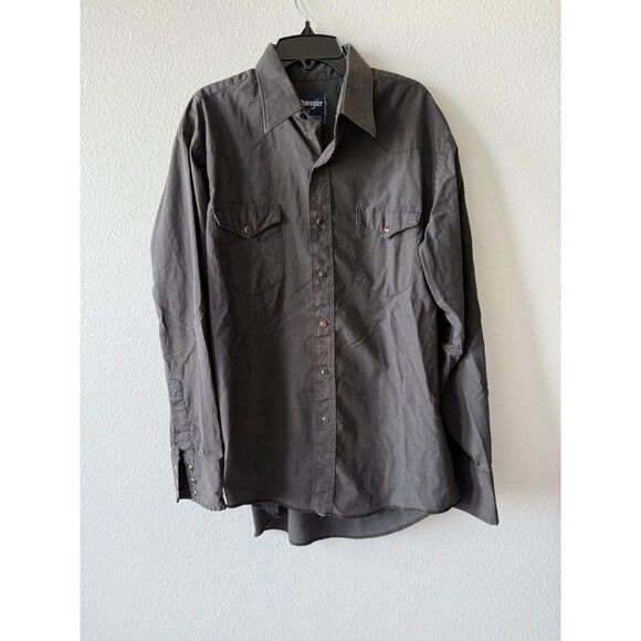 Wrangler Black Pearl Snap Shirt Cowboy Cut Reg Fit 16 1/2 - 34 Extra long Tail - Picture 1 of 4